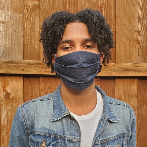 Denim Handmade Reversible Face Mask,Reuse/Wash - Picture 2 of 5